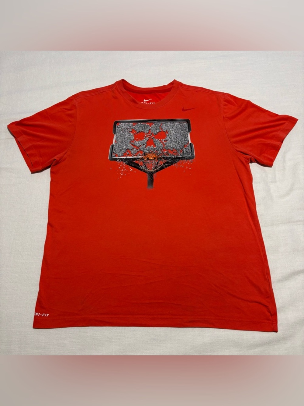 Men’s Nike Dri-FIT Shattered Backboard Basketball Tee | Red-Orange | Size XL